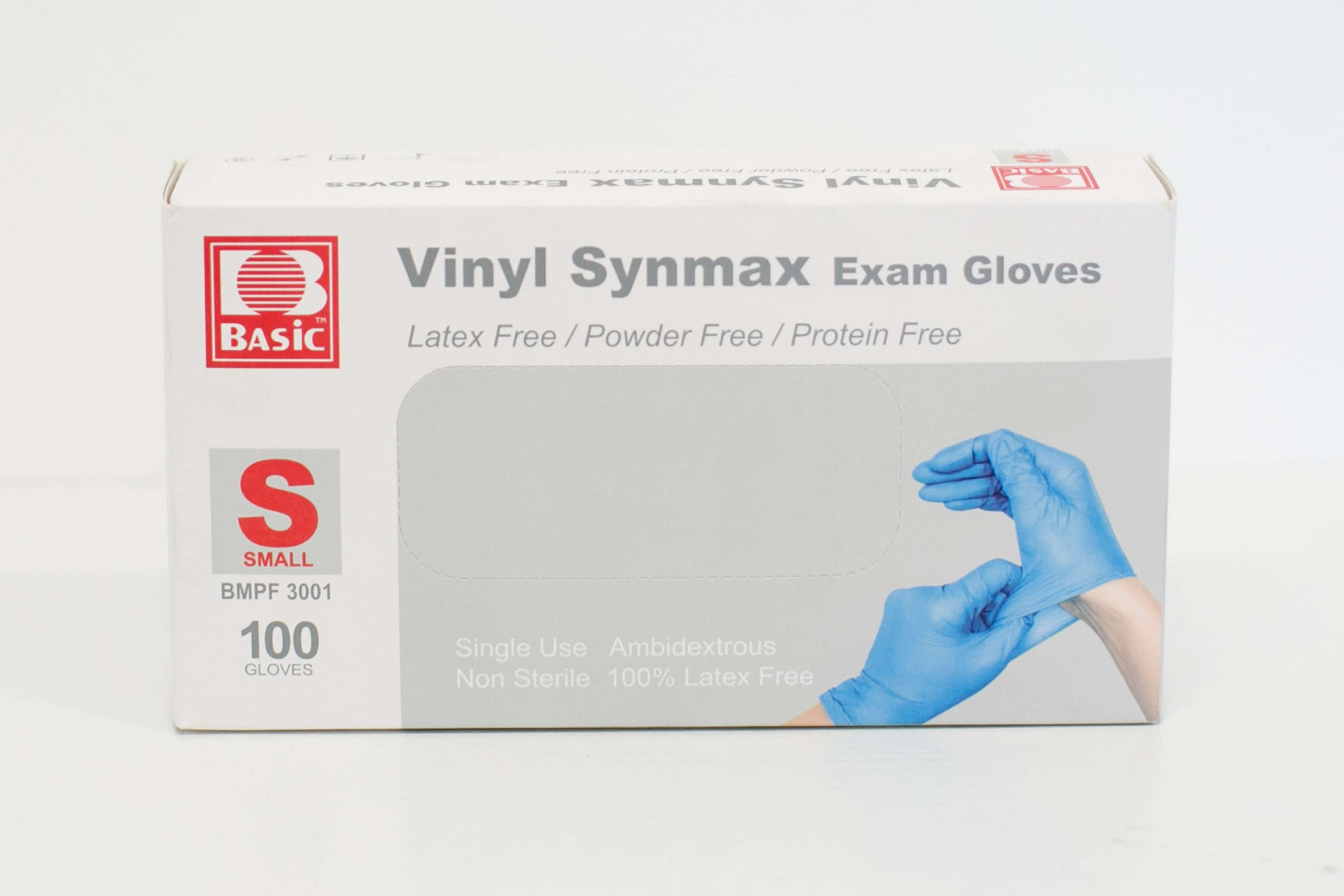 BASIC Medical Synmax Vinyl Exam Gloves - Latex-Free & Powder-Free - X-Large, BMPF-3004(Case of 1,000)