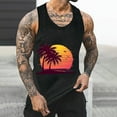 thumbnail image 2 of Sentmoon Men's Tank Tops Summer Sleeveless Crew Neck Compression Undershirts for Men Palm Leaves Print Loose Fit Oversized Athletic Mens Gym Shirts Hawaii for Layering Under Shirts XXXXL, 2 of 6