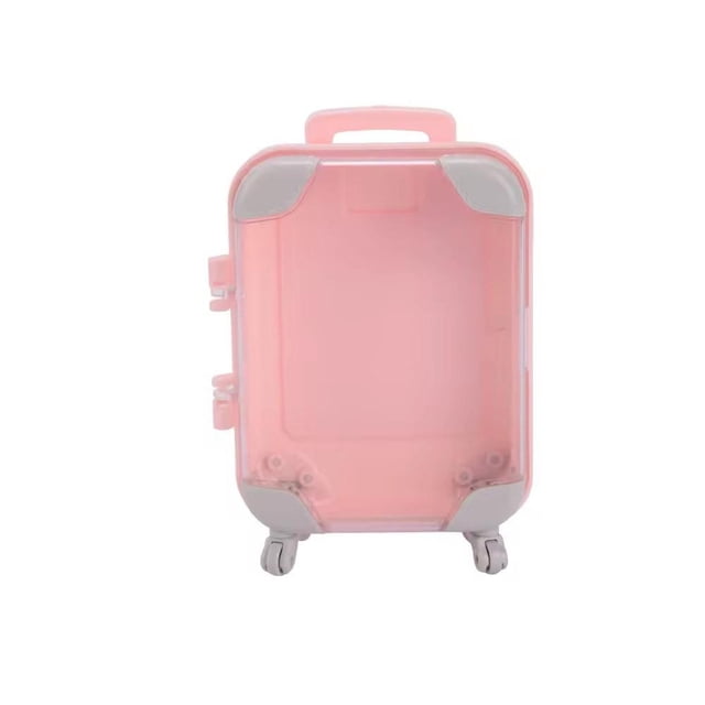 Feltree Chariot de Rangement Mini Simulé Marchable Bagage à Main Cosmétique Boîte de Rangement Décoration d'Ameublement