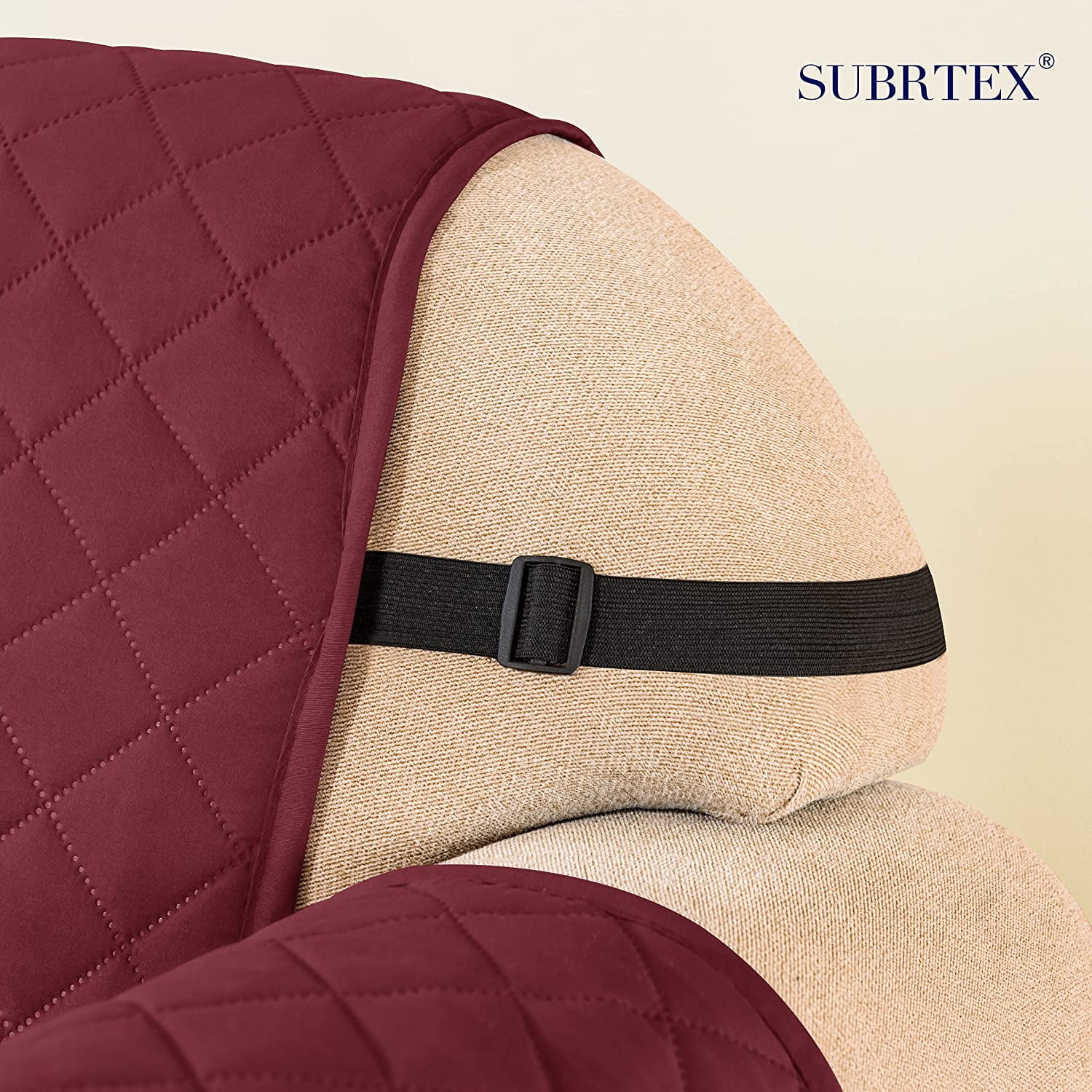 Subrtex Reversible Sofa Slipcover Quilted Couch Cover,Loveseat,Wine