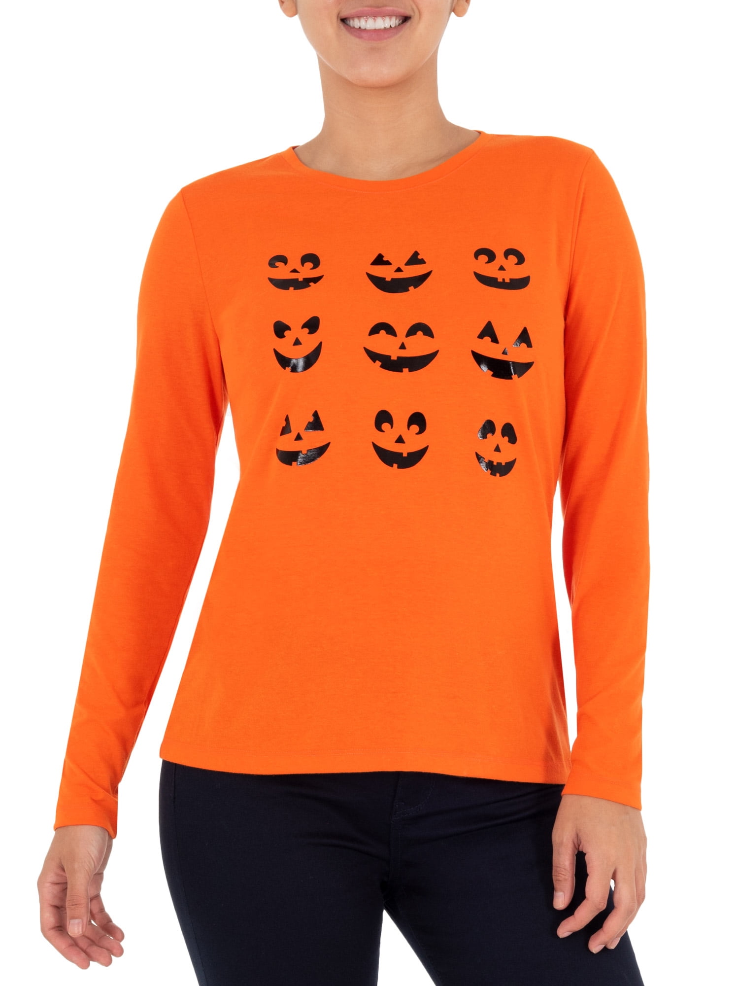 Women Casual Halloween Letter Print T Shirts Basic Long Sleeve Sweatshirt Tops for Women,Casual Halloween Printed