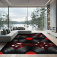 thumbnail image 2 of ODIKA 8'x10' Washable Area Rug Music Glossy Note Grooved Disc Round Scattered Musical Movie for Living Room, Under Sectional, Family , Durable, Non-Slip, 2 of 7