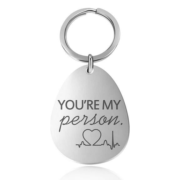 Divoti Boyfriend Girlfriend Gifts Anniversary You Are My Person Surgical Stainless Steel Pendant Keychain Key Tag
