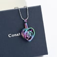 thumbnail image 3 of Personalize Heart Urn Locket Cremation Jewelry for Ashes Holder Dolphin Memory Necklace Sea Waves Ash Urn Necklace Memorial Jewelry, 3 of 7