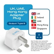 Ceptics Grounded Universal Plug Adapter for UK (Type G) - 3 Pack