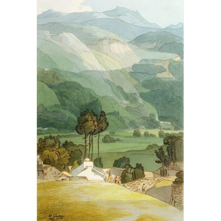 Ambleside, 1786 (W/C with Pen and Ink over Graphite on Laid Paper) Traditional Farmhouse Landscape Print Wall Art By Francis