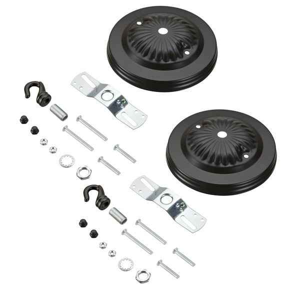 Aspen Creative 21514-12, Traditional Fixture Canopy Kit, 5" Diameter, Oil Rubbed Bronze, 2 Pack