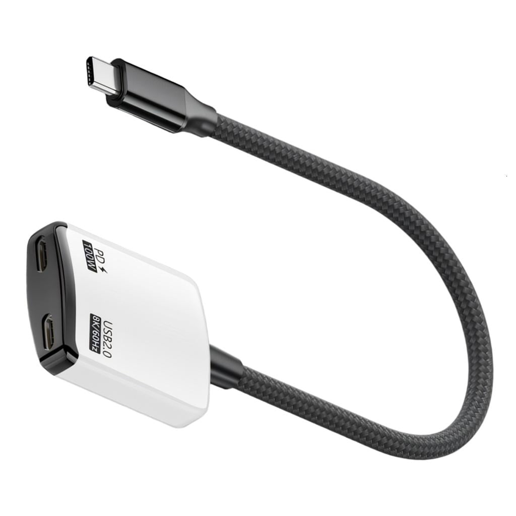 Lerpwige Universally Glasses Adapter Converter Type C Splitter With Double Type C Port For Simultaneous Device Connection