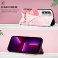 thumbnail image 3 of Allytech Moto G71 5G Case Wallet,Stylish Marble Folding Kickstand Full Body Protection Shockproof Cards Pocket Wrist Strap Wallet Cover for Motorola Moto G71 5G - Pink Gold, 3 of 7