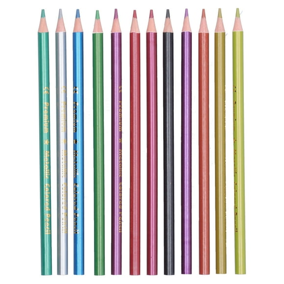 12 lápices de colores metálicos o fluorescentes, 12 colores, suministros para pintar grafitis y bocetos, lápices de colores metálicos