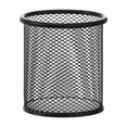 thumbnail image 1 of Mesh Metal Pen Holder Pot Smooth Edge Fashion Table Container Eraser Ruler Caddy Desk Stationery Holders Organizer Office Round/Black, 1 of 8