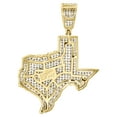 thumbnail image 3 of 10K Yellow Gold Diamond Texas Map Pendant 1.5" The Lone Star State Charm 0.90 CT, 3 of 6