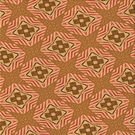 Ahgly Company Indoor Square Patterned Lava Red Area Rugs, 6' Square