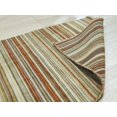 thumbnail image 3 of Orange/green Striped Handmade Wool Rug, 3 of 4