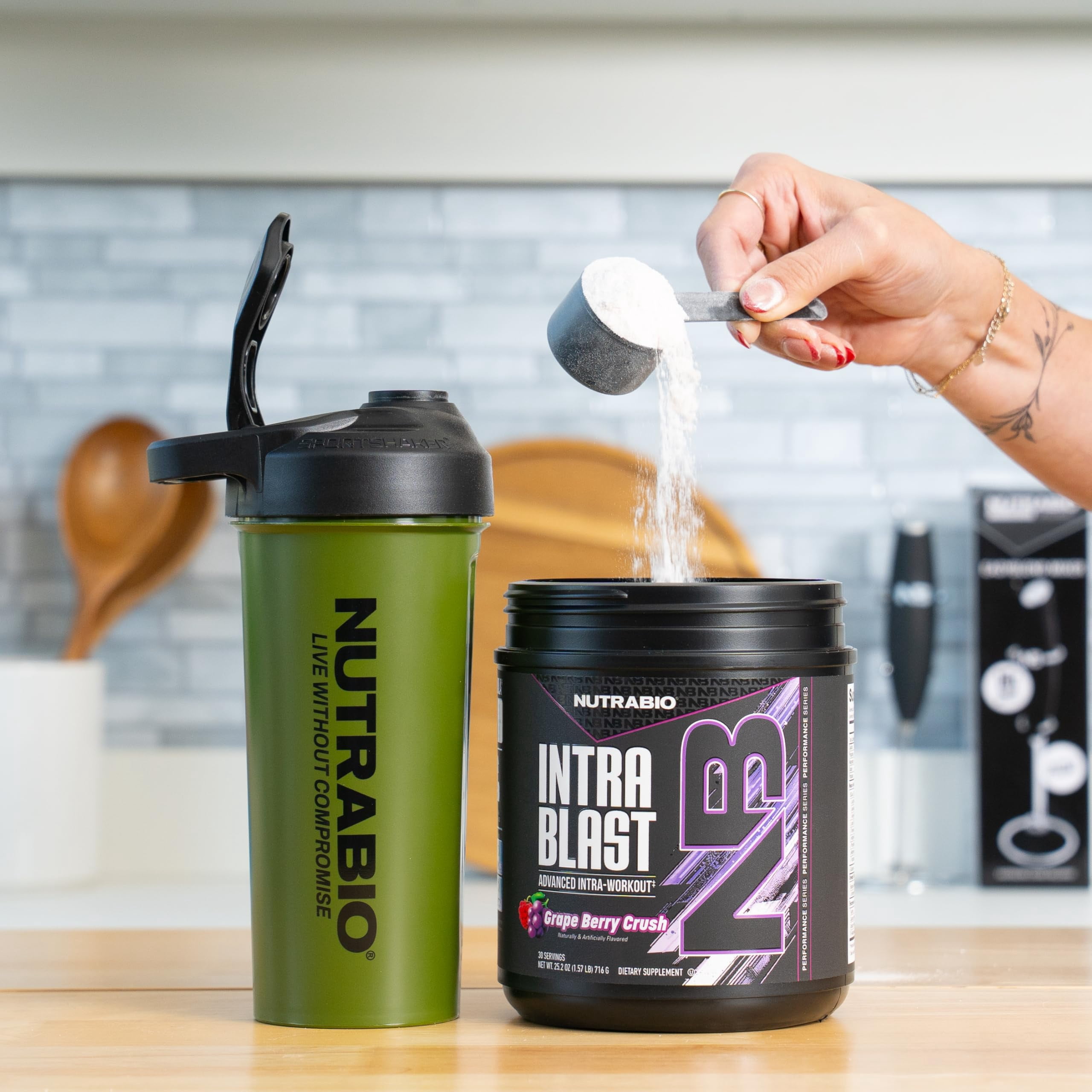 NutraBio Intra Blast BCAA EAA Electrolyte and Hydration Powder - Amino Acid Supplement, EAA/BCAA Powder - Non-GMO and Gluten Free - Grape Berry Crush- 30 Servings