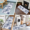 thumbnail image 5 of Purple Blue Compass 2'x6' Runner Rugs for Hallway Kitchen Bedside Non Slip Washable, Vintage Nautical Summer Ocean Shell Entryway Rug Runners with Rubber Backing, Long Carpet Runner for Laundry Room, 5 of 8