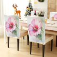 thumbnail image 3 of Decorative Chair Back Cover One Size x2 Chair Cover Dining Chair Slipcovers Chair Back Decoration Festival Chair Decoration Large Pink Watercolor Flowers, 3 of 6