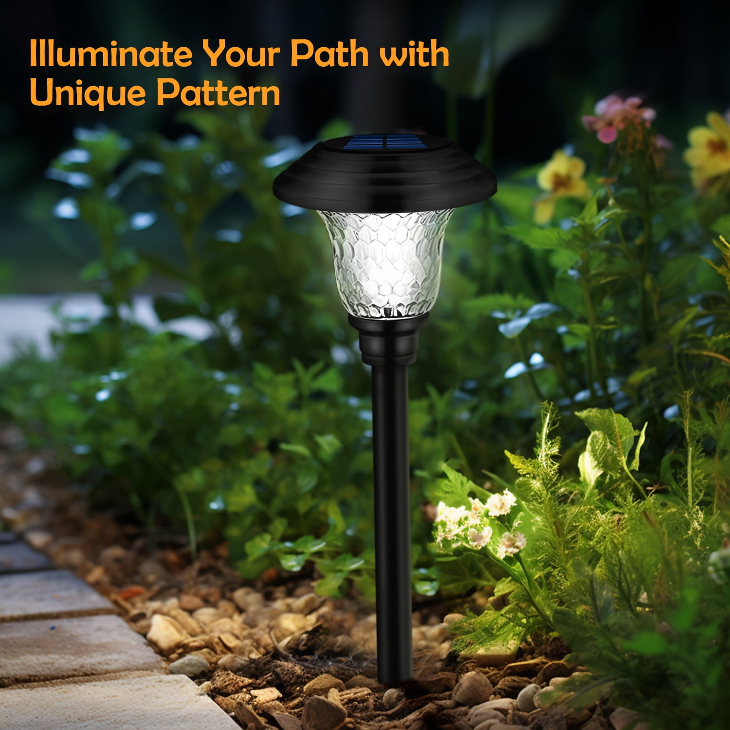 8PK Solar Lawn Lights Outdoor Decorative Solar Garden Yard Lights Waterproof Auto-on/off Solar Landscape Lights for Lawn Patio Yard Garden Walkway