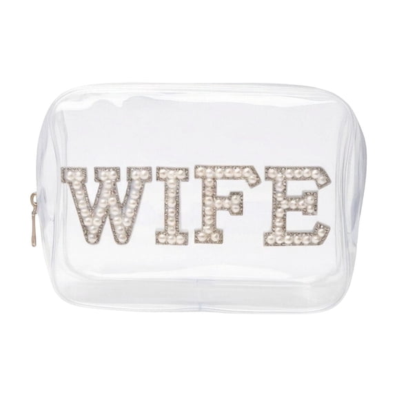 Uobin Clear For Bride Wedding Travel Toiletry Organizer Tote With Handle Bridesmaid Storage Pouch