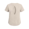 thumbnail image 5 of Open Back Workout Tops for Women 2026 Summer Short Sleeve Crewneck Athletic Gym Shirts Yoga Pilates Outfits, 5 of 5