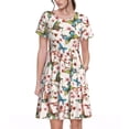 thumbnail image 1 of Disketp Floral With Butterflies para Vestido de Manga Corta para Mujeres, Vestidos de Verano para Mujeres, Casual y Holgado para la Playa, 1 of 6