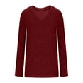 thumbnail image 6 of Womens Long Sleeve Shirts V-Neck Fashion Casual Blouses Tops Fall Outfits Basic Tees Shirt Pullover Loose Trendy Comfortable Winter Clothes, 6 of 8
