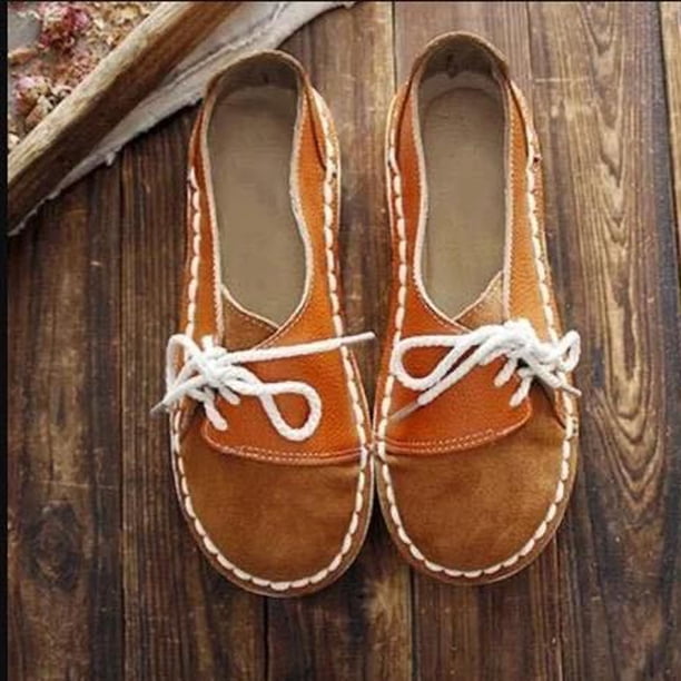 Zapatos con cordones de punta redonda de color sólido plano informal de moda de fondo suave para mujer Wmkox8yii FOPL220
