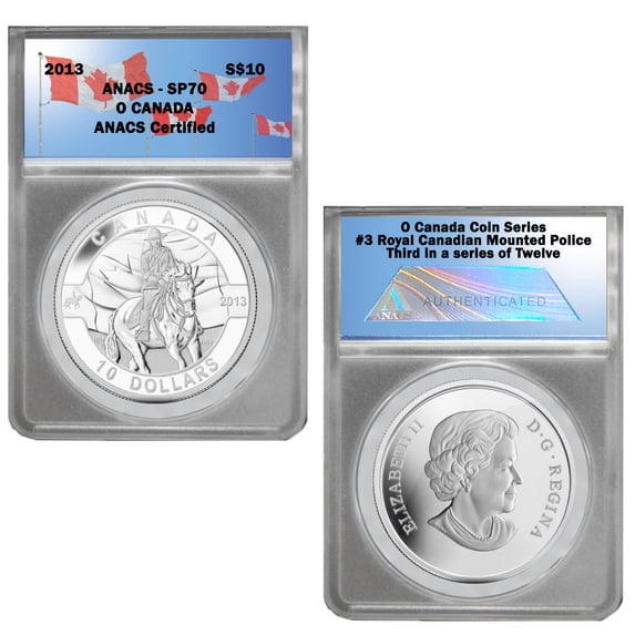 2013 O Canada 1/2 oz Silver $10-Royal Canadian Mounted Police SP70