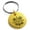 Gold, variant on Stainless Steel Aztec Ollin Third Eye Rune Engraved Small Medallion Circle Charm Keychain Keyring