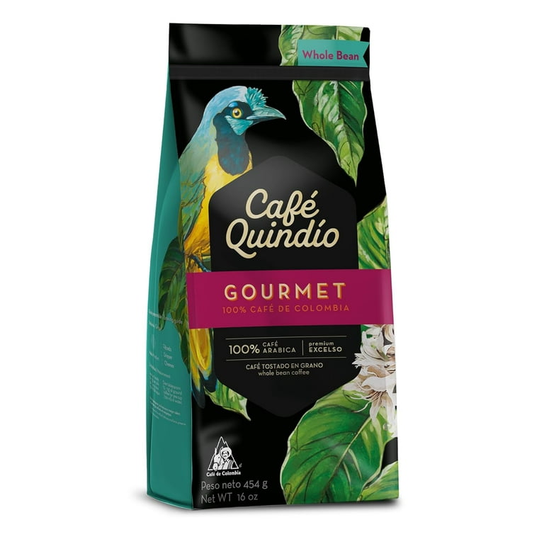 Cafe Quindio Gourmet Whole Bean Coffee, Medium Roast Colombian