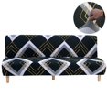 thumbnail image 2 of CHOK 2024 Futon Slipcover Armless Sofa Covers Stretch Sofa Bed Slipcover Protector Elastic (Light Gray Animal), 2 of 8