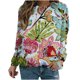 thumbnail image 1 of Camisas de mujer con estampado gráfico de manga larga con cuello redondo, sudadera, suéter, tops cómodos Fridja  hkj1489, 1 of 4