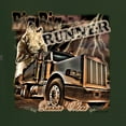 thumbnail image 2 of Wild Bobby, Big Rig Runner Trailer Truck Runnin Alone, Cars and Trucks, Women Graphic Tee, Forest Green, Large, 2 of 4