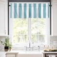 thumbnail image 5 of Cyan and White Striped Valances for Windows Gradient Rod Pocket Curtain Valance Window Treatment Short Curtains for Kitchen Living Room, 60"x14", 5 of 5