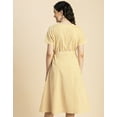 thumbnail image 4 of Moomaya Short Sleeve V Neck A-Line Cotton Dress - Women's Casual A-Line Dress, 4 of 9