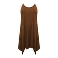 thumbnail image 6 of UPPADA Plus Size Summer Dress for Women Soft Spaghetti Strap Sleeveless Sundress Summer Midi Dress Hawaiian Bohemian Beach Cover up Dress Solid Casual Dress Coffee,XXXXL, 6 of 7