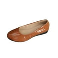 thumbnail image 2 of Flats for Women Ballets Shoes Dress Slip Comfortable Work Flats Casual Ladies Wedding Walking Flat Brown 7, 2 of 5