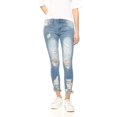 thumbnail image 1 of Cover Girl High Waisted Cute Ripped Patched Repair Blue Skinny Juniors, Torn Apart 5, 1 of 10