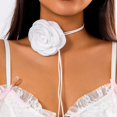 thumbnail image 1 of Collar de cadena de clavícula con flor de rosa grande gótica romántica para mujer, gargantilla de cuerda ajustable de moda coreana, accesorios Y2K, 1 of 4