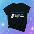 thumbnail image 6 of Penkiiy Happy Hanukkah Shirt Women Chrismukkah Shirt Cat Candle Shirt Love and Light T-Shirt Festival Short Sleeve Tops Black, 6 of 8