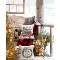 thumbnail image 2 of Red Black Buffalo Plaid Merry Bright Christmas Decorations 18x18 Inch Pillow Covers Winter Snow Set of 4 Xmas Tree Truck Holly Berry Believe Joyful Throw Pillow Cases Cover for Farmhouse, 2 of 6