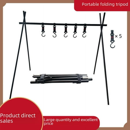 

NEWCE outdoor camping portable hook rack folding tripod camping barbecue tools large storage rack