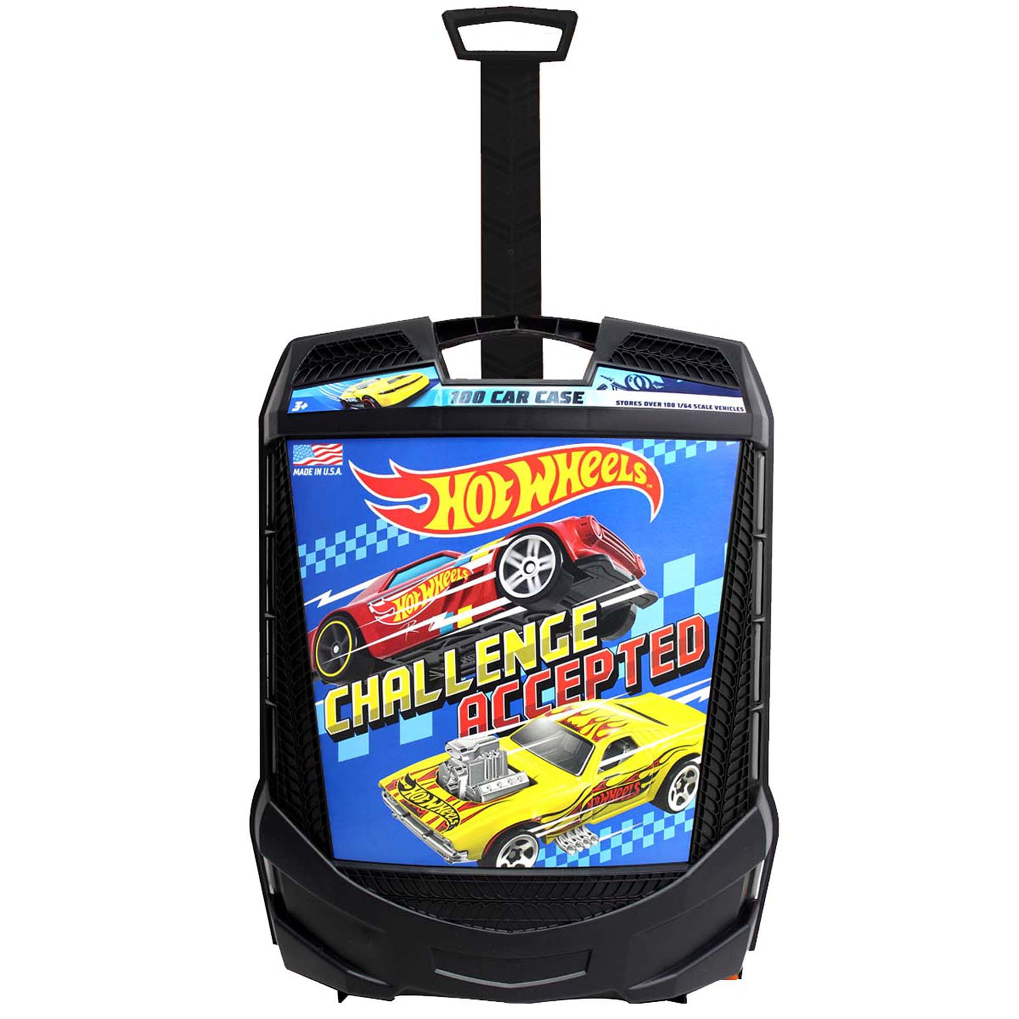 Hot Wheels 100 Car Carrying Case With Rollers & Extendable Handle by Tara Toys 