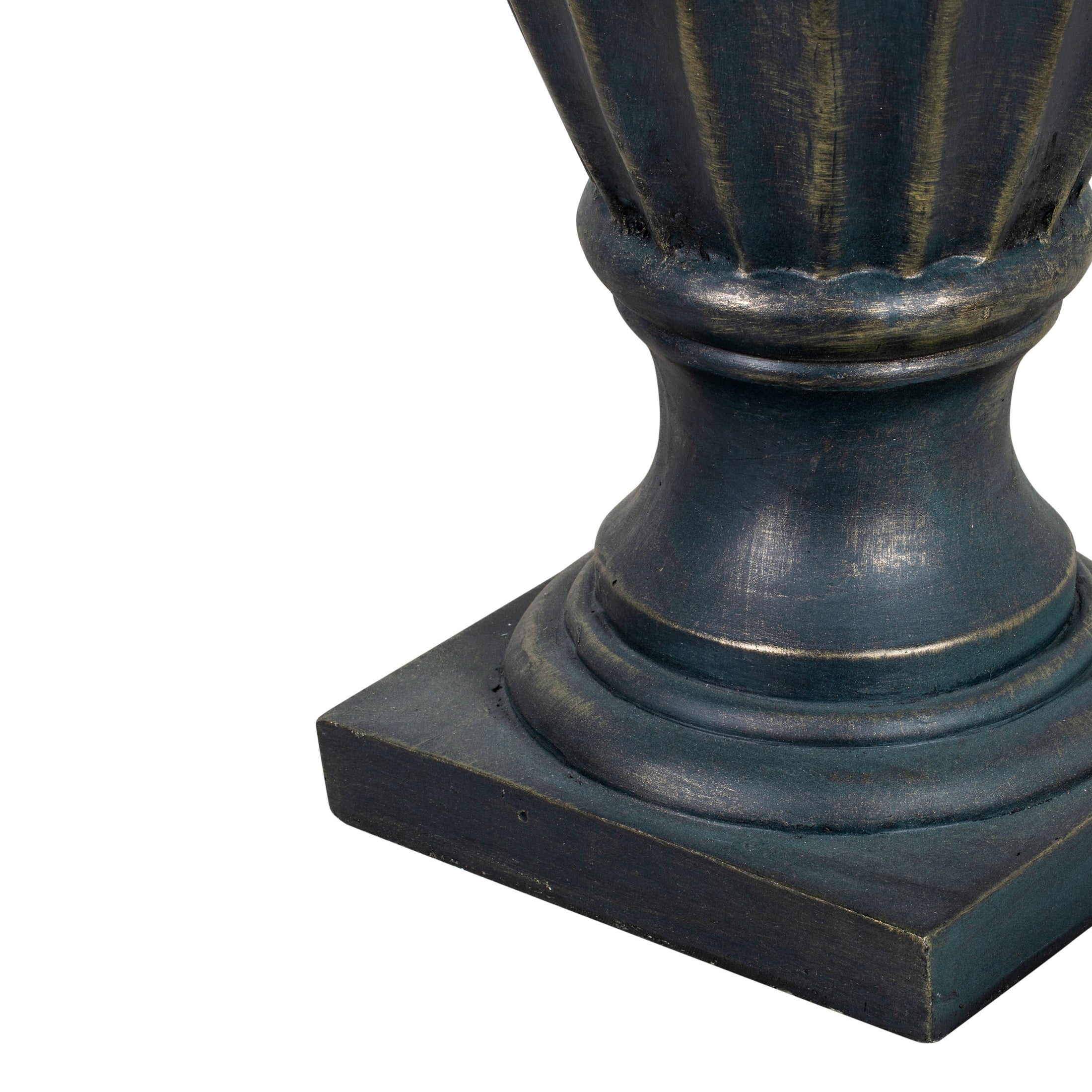 Christopher Knight Home 26.8" Outdoor MGO Stately Tall Fluted Pedestal Flower Pot, Antique Green