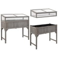 thumbnail image 4 of vidaXL 43.3"x21.3"x47.2" Solid Fir Wood Planter Boxes with Greenhouse, 4 of 12