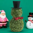 thumbnail image 7 of Snowman Topiary Christmas Decor 15.75 Inch Artificial Snowman Shaped Tree with Red Bow Santa Hat Boxwood Topiaries for Indoor Outdoor Home Porch Table Decorations, 1PC, 7 of 7