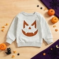 thumbnail image 2 of OJSFQUFP Cute Boys' Casual Halloween Pumpkin Hoodie Unique Embroidered Long Sleeves and Round Neck Hoodie, 2 of 7