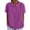Hot Pink, variant on Women's Plus Size Short Sleeve Shirt, Lightweight Breathable Cotton Linen Lapel Collar Blouse, Loose Fit Slimming Casual Top for Summer, Oversized Comfort for Everyday Wear Purple XXXL