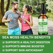 (2 Pack)Organic Sea Moss Liquid Drops 10000mg - 5X Stronger than Gummy & Capsules - Joint, Digestion, Thyroid Immunity Essential Support - 60ml
