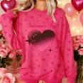 thumbnail image 1 of TaTaai Women's Oversized Crew Neck Heart Print Long-Sleeve Sweatshirt, Valentine's Day Thanksgiving Gift, Casual Fall Winter Spring Top Gift, 1 of 8